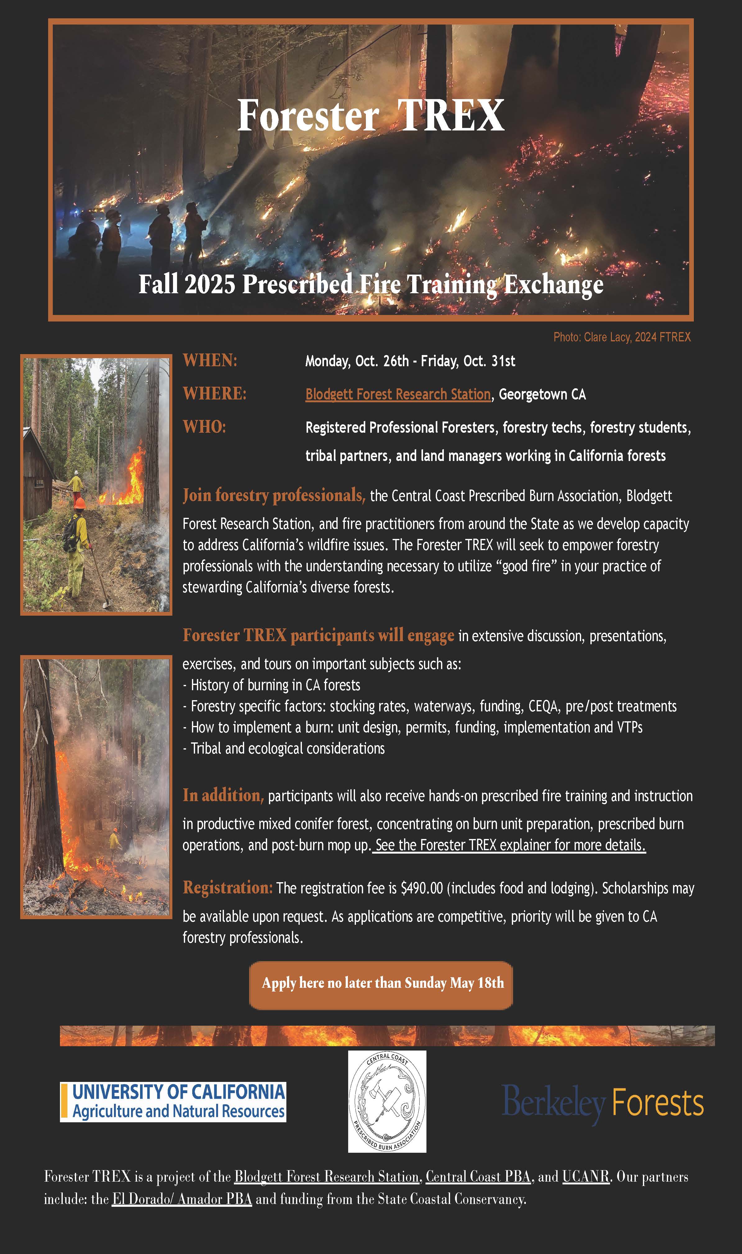 Central Coast PBA - Forester TREX application deadline